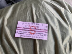 スリランカ鉄道の2等切符