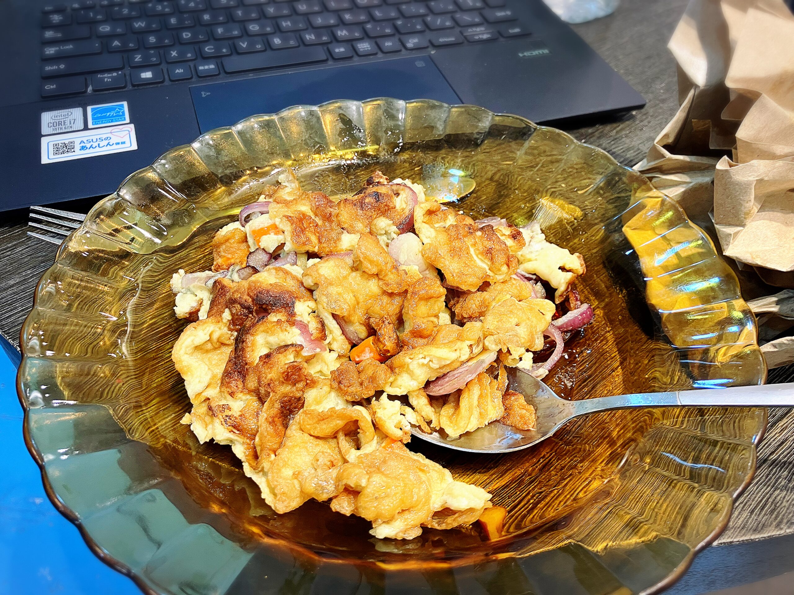 宿の娘が作ってくれた、オムレツ