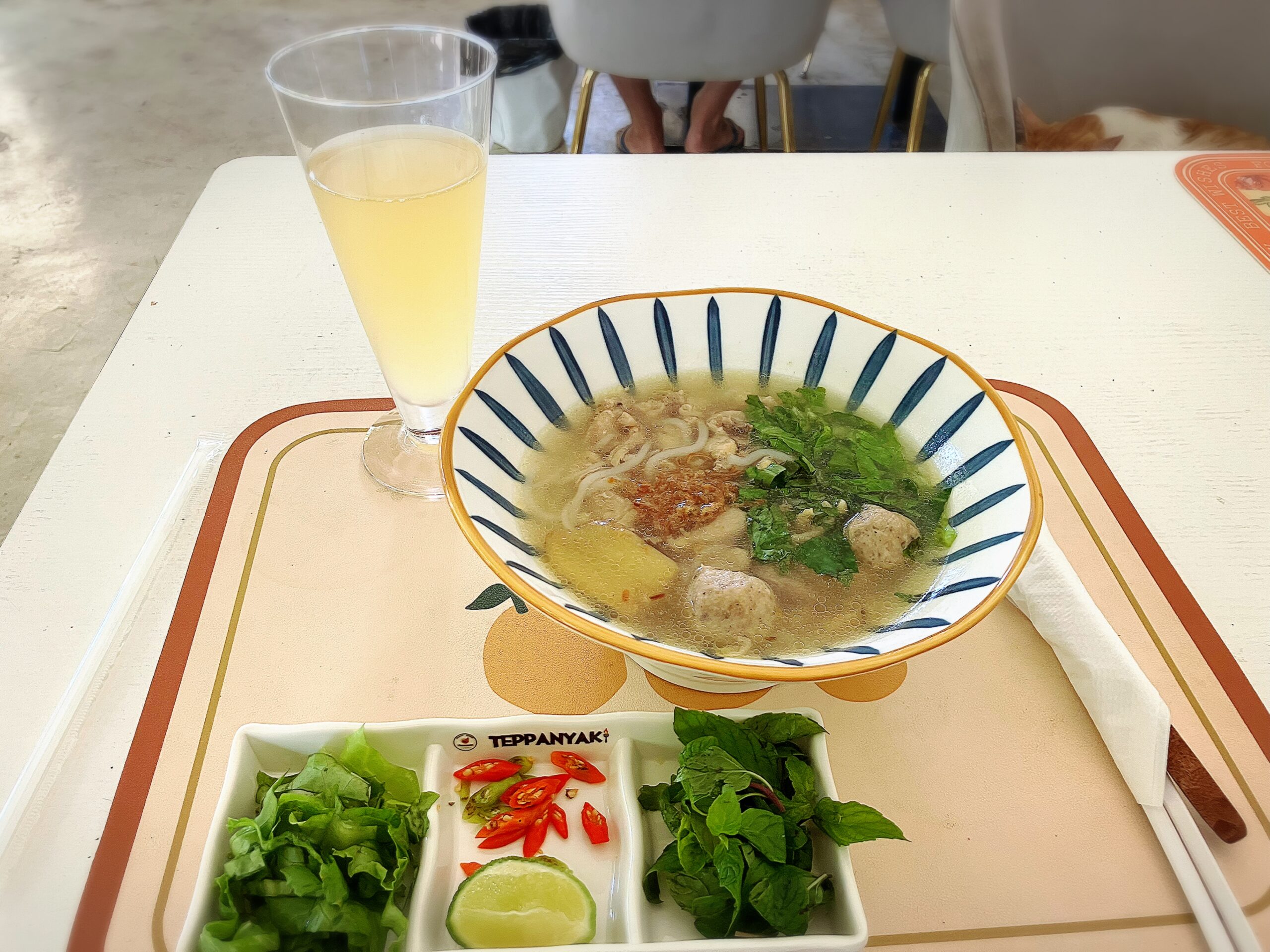 SYRI Guesthouse Vientiane Hostel & Cafeのライスヌードルスープ