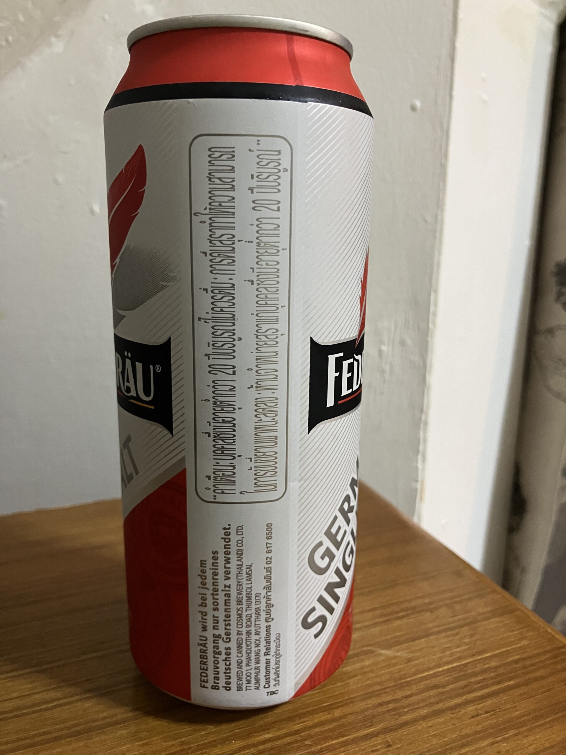 フェダブロイ Federbrau 490ml 55THB(裏)